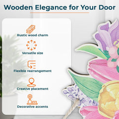 Kuber Industries Door Decor Panel|Wall Hanging Wooden Frame Board-Pack of 4 (Multi)