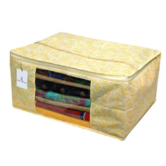 Kuber Industries 4 Piece Non Woven Saree Cover Set, Gold (SCY02), Standard