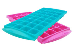 Kuber Industries BPA Free Easy Release Ice Cube Tray/Bin/Box Set with 14 Section- Pack of 9 (Cream)-HS43KUBMART25754
