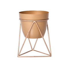 Homestic Planter | Planter Stand for Garden | Plant Stand for Home | Planter Pot Stand for Outdoor | Gamla Stand for Home | Metal Indoor Pots with Drainage Hole | Set of 1 | Gold