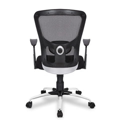 Kuber Industries Ergonomic Office Chairs for Work From Home | Comes with Manual Height Adjustable, Armrest & 2D Lumbar Support | Comfy Study Chair for Students with Wheels | Black