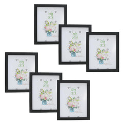 Kuber Industries Photo Frame For Home Décor|Use Horizontal & Vertical|Crystal Clear Glass|Perfect For Home, Office And Shop "21.8x26.9CM"-Pack of 6 (Black)