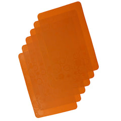 Kuber Industries Circle Design PVC 6 Piece Table Place Mat Set - Orange