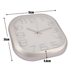 Homestic Wall Clock | Fancy Watch Wall Clocks | Office Wall Clock | Clock for Living Room | Clock for Bedroom | Clock for Hall | Machinery-Quartz | 12 Inch | 2016B-Silver