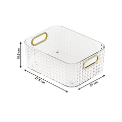 Kuber Industries Pack of 4 Multipurpose Portable Storage Container | Pantry Organise Basket | Organizer For Kitchen bathroom Accessories | Vanity Bins for Desktop Cosmetic-Storage | Transparent
