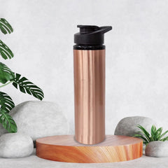 Kuber Industries Copper Water Bottle with Sipper | BPA Free & Non-Toxic | Leakproof, Durable & Lightweight|with Added Health Benefits of Copper | Ergonomic Design & Easy to Clean | 750 ML (Pack of 2)