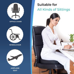 Kuber Industries Chair Cushions for Sitting | Piles Pillow Support & Pain Relief Seat | Height Increase Sitting Cushion for Driver | Tailbone Pain Relief Cushion for Office Chair | MD-S2-Black