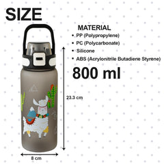 Kuber Industries Pack of 5 Kids Water Bottle With Straw |Sipper Water Bottle For Kids Boys Girls| Water Bottle with Locking Flip Lid | 800 ml |Black | SYZ-7791C