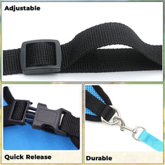 Kuber Industries Reflective Dog Harness with Adjustable Leash|Breathable Polyester Mesh Fabric with Top Carry Handle|Large Size|HAT-818|Comfortable No-Pull Grip|Quick Release Buckles|Blue (Pack of 6)