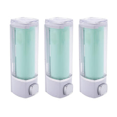 Kuber Industries Manual Shampoo & Soap Dispenser | Wall Mounted | Soap Dispenser for Kitchen & Bathroom | Refillable, Lightweight & Durable | Easy to Clean | Green Color (Pack of 3)