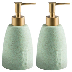 Kuber Industries Liquid Soap Dispenser | Handwash Soap Dispenser | Soap Dispenser for Wash Basin | Shampoo Dispenser Bottle | Bathroom Dispenser Bottle | ZX044GN | Pack of 2 | 320 ml | Green