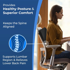 Kuber Industries Memory Foam Lumbar Support Pillow for Back Pain Relief | Back Support Pillow for Office Chair & Car Seat | Back Rest Lumber Cushion for Long Sitting | MD-GBC2-Black