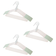 Kuber IndustriesPP Cloth Hanger Set of 15 With Zinc Plated Steel Hook (Green)