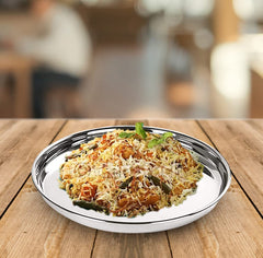 Kuber Industries Stainless Steel Dining Plate Set | Blunt Edges, Deep Base | Glossy Finish, Durable, Easy to Clean | Steel Plates for Lunch, Breakfast, Dinner | Set of 4 (Pack of 3)