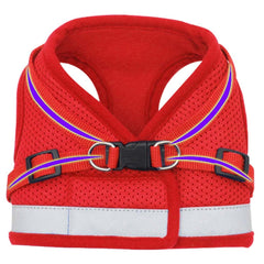 Kuber Industries Reflective Dog Harness With Adjustable Leash|Breathable Polyester Mesh Fabric |Large Size|HT-844|Comfortable No-Pull Grip|QuickRelease Buckles|Easy On-Easy Off Harness|Red (Pack Of 2)
