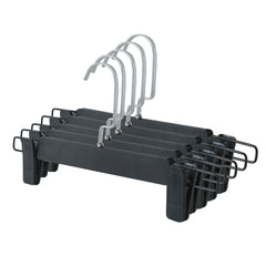 Kuber IndustriesRecycled Plastic Cloth Hanger Set of 10 With Chromed Plated Steel Hook (Black)