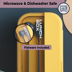 Kuber Industries Insulated Lunch Box for Kids & Adults|Premium Food-Grade PP Plastic|Leakproof & Spill Proof|Dishwasher & Microwave Safe Lunch Box|1000 ML|HX0043128|Yellow & Blue (Pack of 6)