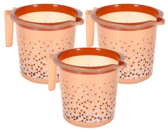 Kuber Industries Tinted Print Plastic Bathroom Mug 1.5 Litre Pack of 3 (Black)-46KM0237, Standard
