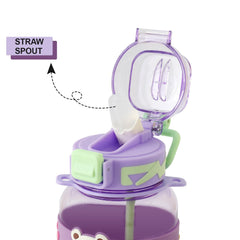 Kuber Industries Pack of 5 Kids Water Bottle With Straw |Sipper Water Bottle For Kids Boys Girls| Water Bottle with Locking Flip Lid | 800 ml |Purple | SYZ-7744A