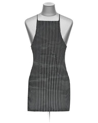 Kuber Industries Linning Printed Oil Stain Resistant Cooking Kitchen Apron for Men Women with 1 Front Pocket (Black)