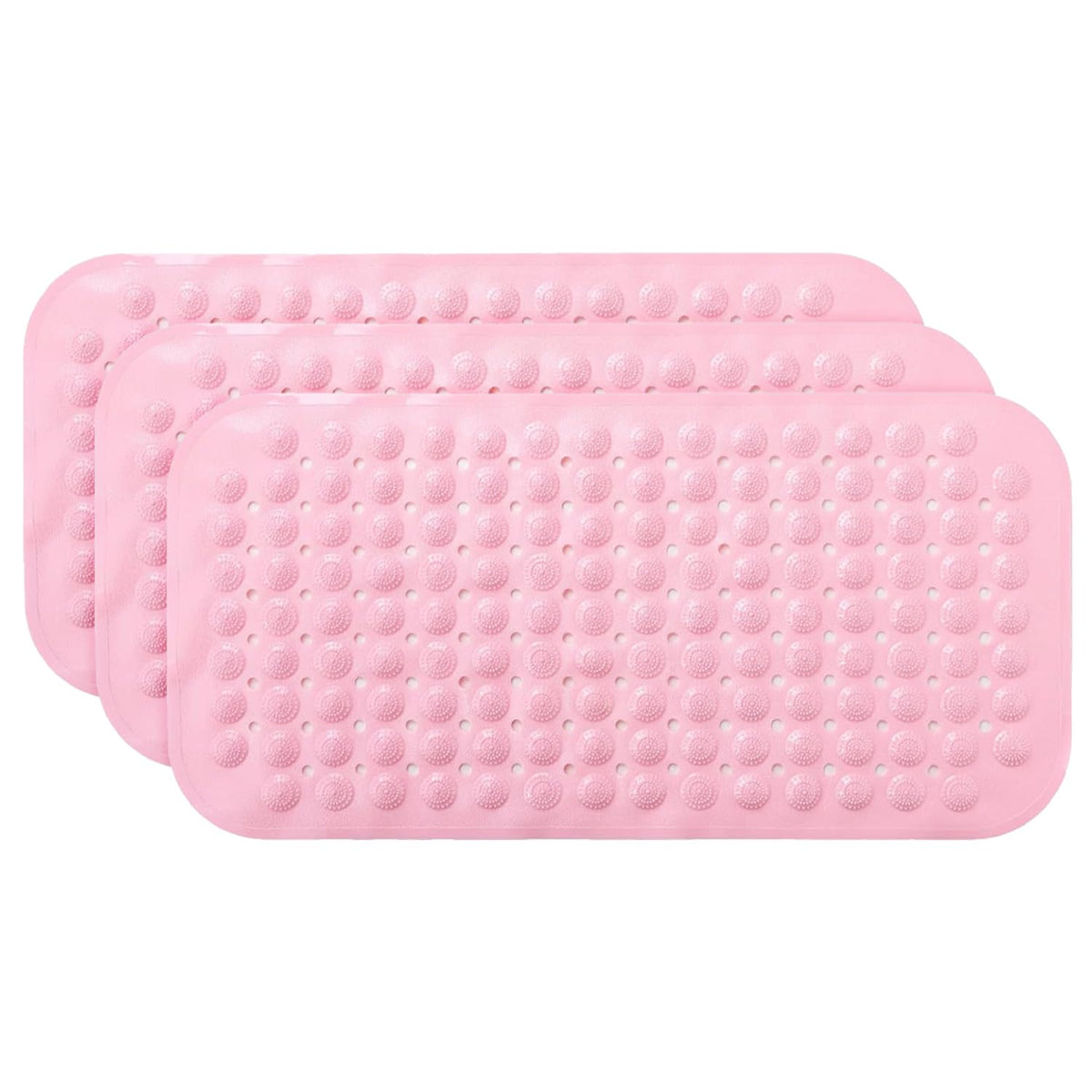 Kuber Industries Bath Mat | PVC Bathroom Mat | Shower Bath Mat | Floor Tub Mat | Bathroom Mud Mat | Anti-Skid Shower Bathroom Mat | M-YSD-35C |Pack of 3| Pink