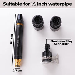 Kuber Industries Nozzle For Water Pipe|Comfortable Grip|Multiple Spray Modes|Brass Nozzle Water Spray Gun For �� Water Pipe|Ideal Pipe Nozzle For Car Wash,Gardening,& Other Uses|Black (Pack Of 5)