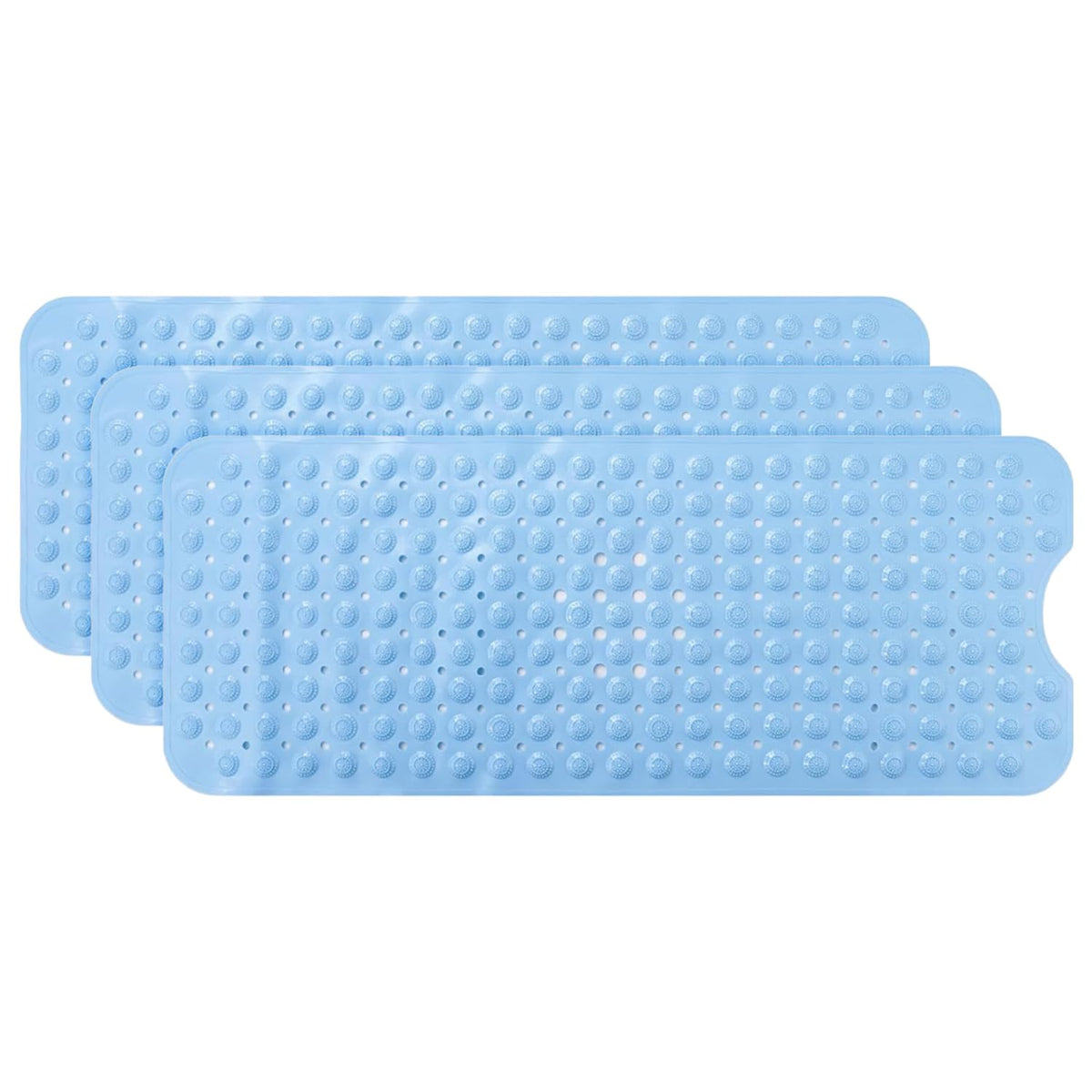 Kuber Industries Bath Mat | PVC Bathroom Mat | Shower Bath Mat | Floor Tub Mat | Bathroom Mud Mat | Anti-Skid Shower Bathroom Mat | M-YSD-40A |Pack of 3| Sky Blue