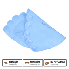 Heart Home Bath Mat | PVC Bathroom Mat | Shower Bath Mat | Foot Shape Bath Tub Mat | Foot Massager Mat | Anti-Skid Floor Mat | Shower Mat | Pack of 2 | Sky Blue