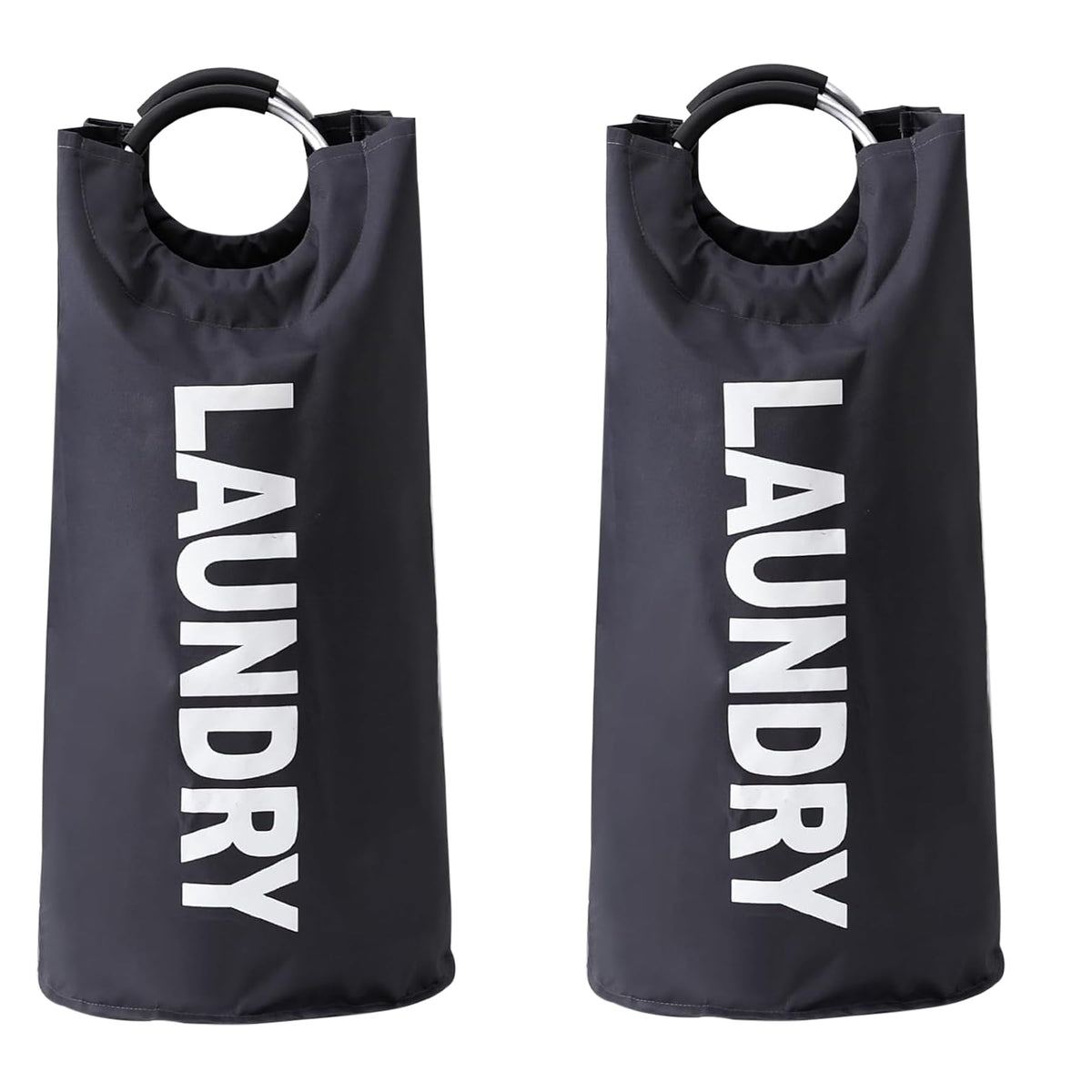 Kuber Industries Laundry Basket For Clothes|Foldable Laundry Hamper|Basket For Toys, Dirty clothes, Storage "60 LTR"-Pack of 2 (Grey)