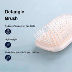 Urbane Home Hair Brush | Bristles Brush | Hair Brush with Paddle | Detangles Hair Brush | Suitable For All Hair Types | Hair Brush Styling Hair | 2 Piece | XH45BGE | Beige
