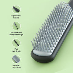 Kuber Industries Hair Brush | Flexible Bristles Brush | Hair Brush with Paddle | Straightens & Detangles Hair Brush | Suitable For All Hair Types | 6 Piece | C19-BLK-S | Small | Pack of 3 | Black