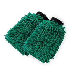 Homestic Pack of 2 Chenille Dry Mitt Gloves|Multi-Purpose Gloves for Kitchen, Home & Laptop Cleaning|Lint & Scratch Free|Super Absorbent|Extra Large But Light Weight |FH8059|Emerald Green
