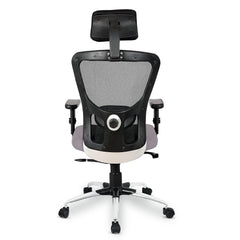 Kuber Industries Ergonomic Office Chairs for Work From Home | Comes with Manual Height Adjustable Armrest, Headrest & 2D Lumbar Support | Comfy Study Chair for Students with Wheels | Black