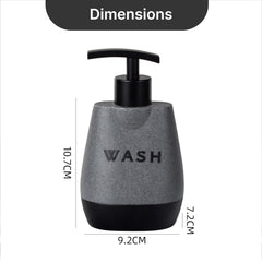Kuber Industries Premium Polyresin Liquid Soap Dispenser | 250ml | Modern Stylish Kitchen Office Bathroom Dispenser for Kitchen | Non Fragile | Scratch Proof | Moisture Resistant | Grey-Black Color
