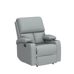 Heart Home PU Leather Extra Comfortable Single Recliner Sofa Chair for Relax | Adjustable Postions Manual Recliners for Home Theater, Living Room Chair 1 Seater | Solid - Gray