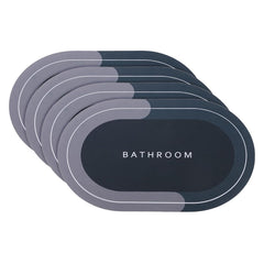 Kuber Industries Bath Mat | PVC Bathroom Mat | Shower Bath Mat | Floor Tub Mat | Diatom Mud Oval Mat | Anti-Skid Shower Bathroom Mat | CF-220802 |Pack of 4| Brown