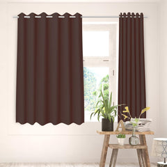 Kuber Industries Set of 2 100% Darkening Black Out Curtain I 5 Feet Window Curtain I Insulated Heavy Polyester Solid Curtain|Drapes with 8 Eyelet for Home & Office (Wine)