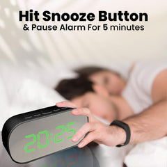 Kuber Industries ABS Battery Oprated Loud Digital Alarm Clock|Desk, Table Clock|Alarm Clock for Heavy Sleepers-Pack of 4 (Black)