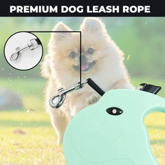Kuber Industries Retractable Dog Leash|One Button Break with Safety Lock|Automatic & Non-Slip Handle|WINDOG-1092|Soft Padded Handle for Comfort Grip|Pet Training & Walking Accessory|Green (Pack of 3)