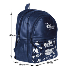 Kuber Industries Disney Mickey School Bag for Kids|Stylish Backpacks for Kids|Leather Waterproof Shoulder Straps Bag for College|Travel (Blue)