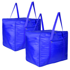 Heart Home Storage Attachi Bag | Parachute Travel Storage Bag | Underbed Storage Bag | Storage Organizer for Clothes | Zipper Closure Blanket Bag with Handle | Large | Pack of 2 | Blue