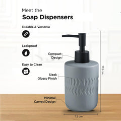 Kuber Industries Liquid Soap Dispenser | Handwash Soap Dispenser | Soap Dispenser for Wash Basin | Shampoo Dispenser Bottle | Bathroom Dispenser Bottle | 250 ML | Gray