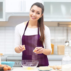 Kuber Industries Kitchen Linen Set|Cotton Glove,Pot Holder & Kitchen Towel|Adjustable Buckle Stain Resistant Cooking Kitchen Apron for Men,Women (Purple) (Pack Of 6)