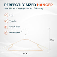 Kuber IndustriesPP Cloth Hanger Set of 10 with Zinc Plated Steel Hook (White)