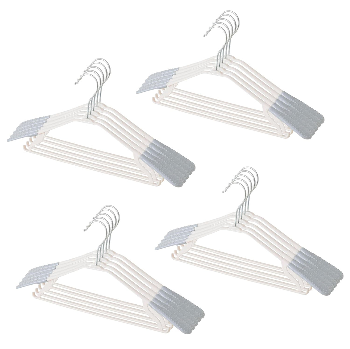 Kuber IndustriesPP Cloth Hanger Set of 20 with Zinc Plated Steel Hook (Grey)