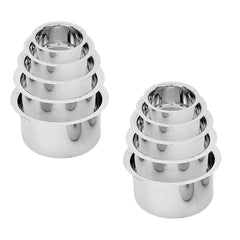 Kuber Industries Set of 5 Stainless Steel Tope Set (800ml, 1L, 1.4L, 1.9L and 2.4L) I Gas Stove and Induction Compatible I Triply Tope I Heavy Duty Gauge (Pack of 2)