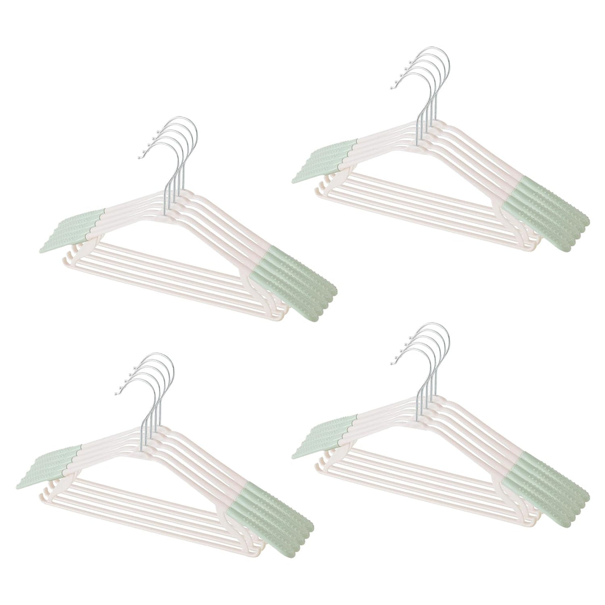 Kuber IndustriesPP Cloth Hanger Set of 20 With Zinc Plated Steel Hook (Green)