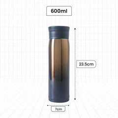 Kuber Industries LeakProof Insulated Stainless Steel Water Tumbler Bottle for Men's | Water Bottle for Office & Kids | Ideal for Gym, Home, Hiking & Travel | CO230201D-Gradient Gold