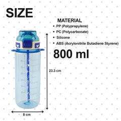 Kuber Industries Pack of 6 Kids Water Bottle With Straw |Sipper Water Bottle For Kids Boys Girls| Water Bottle with Locking Flip Lid | 720ml |Blue | SYZ-7774A