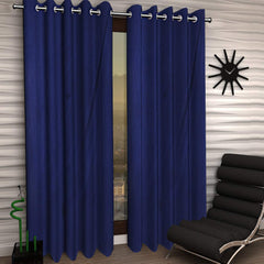 Kuber Industries 6 Pieces Polyester Eyelet Door Curtain 7 Feet (Blue)-Ctktc14333